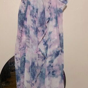 Beautiful Tyr dye skirt. Long flowing sheer skirt with a connected skirt cover